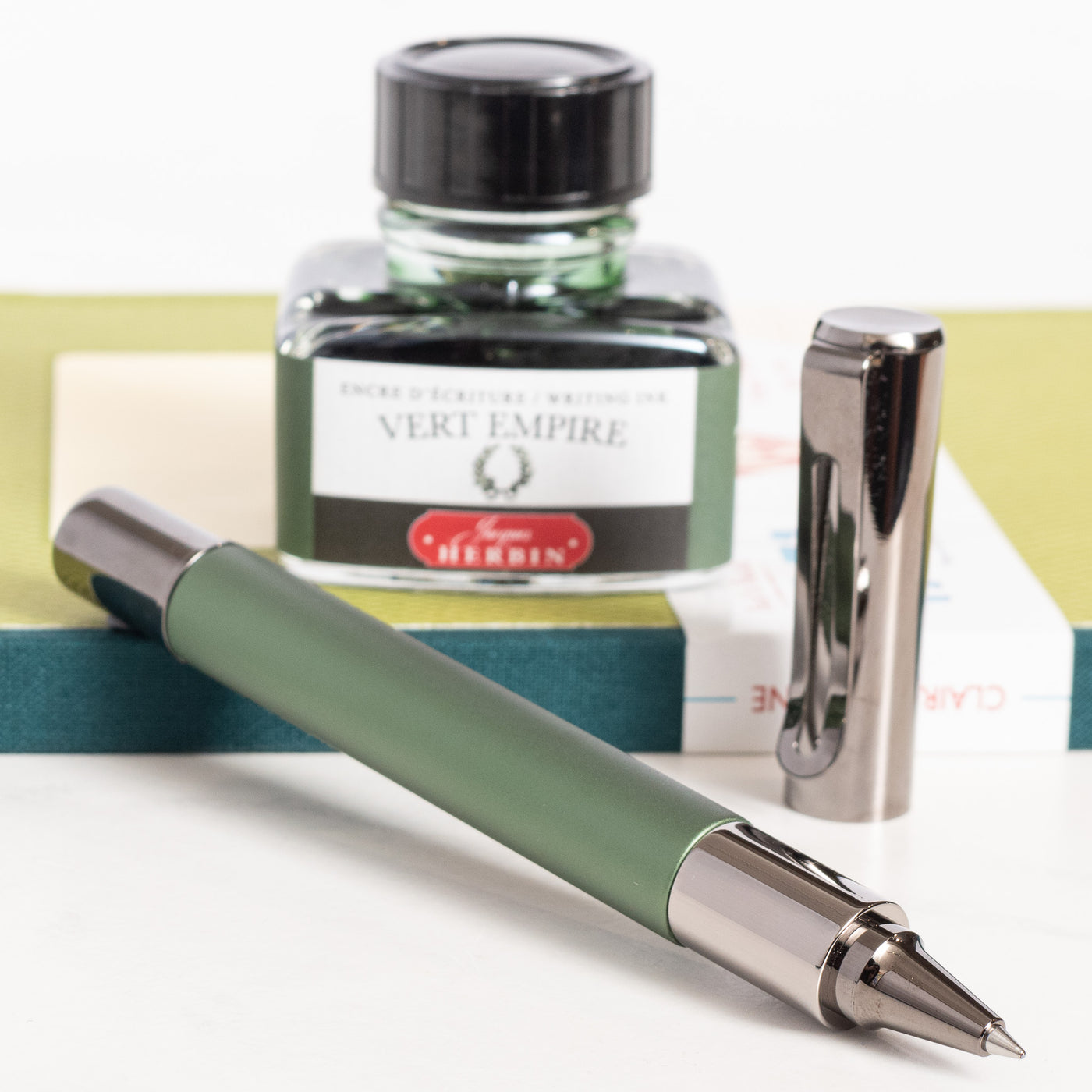 Monteverde Ritma Green Anodized Rollerball Pen uncapped