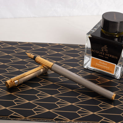 Cartier Le Must Paris Santos Pen - Vintage 2000s Fountain Pen with Gold Plated Accents