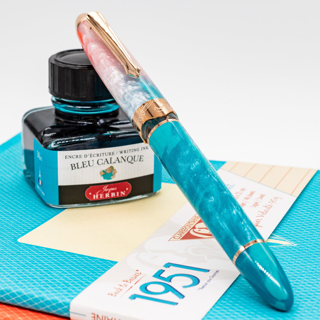 Nahvalur Horizon Dawn Fountain Pen | Piston-Fill, Steel Nib – Truphae