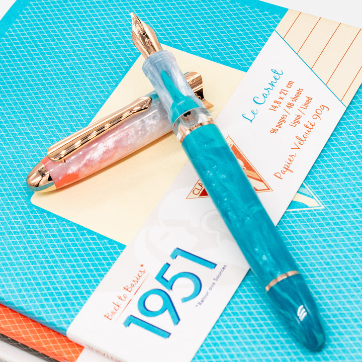 Nahvalur Horizon Dawn Fountain Pen | Piston-Fill, Steel Nib – Truphae