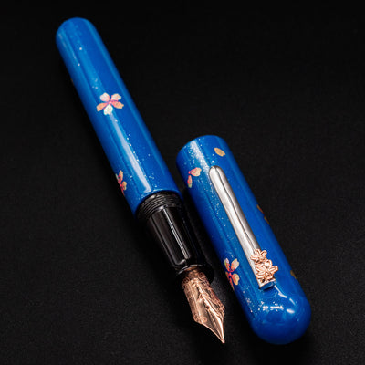 Nahvalur Ikkaku Fountain Pen - Cherry Blossom Blue Urushi