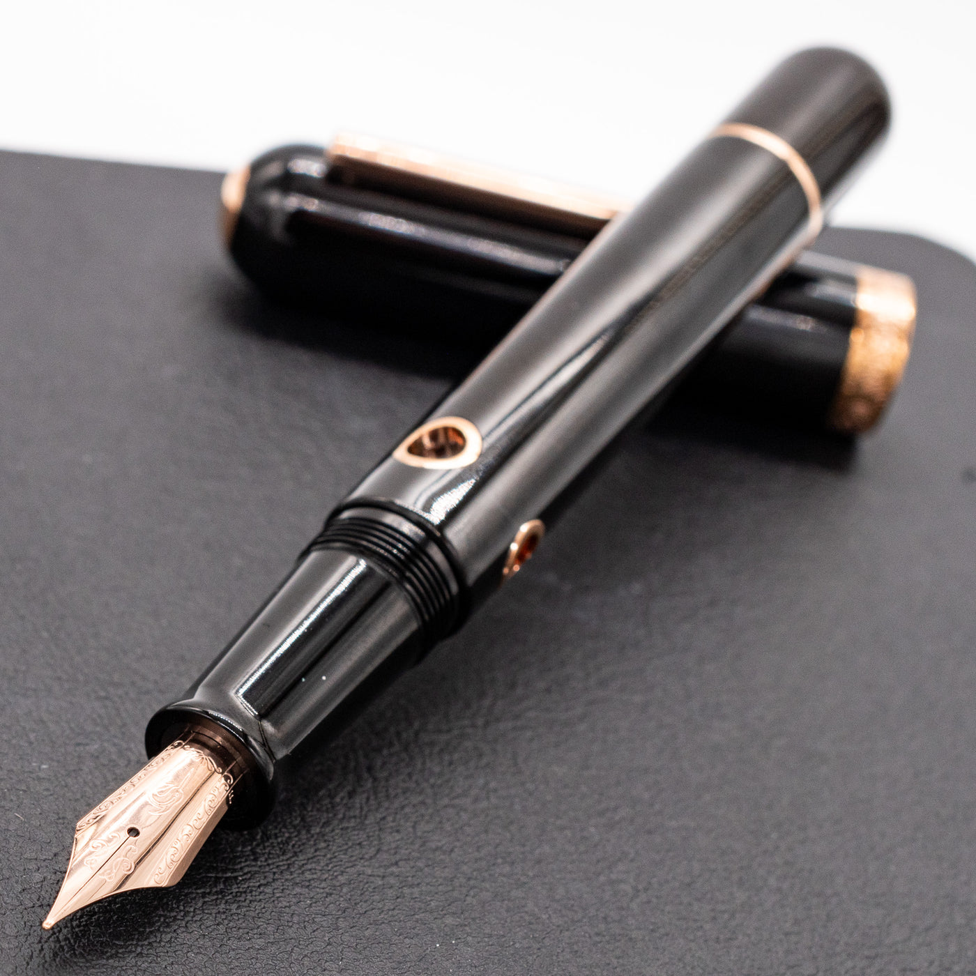 Nahvalur Nautilus Fountain Pen - Cephalopod Rose Gold black