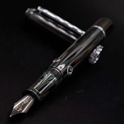 Close-up of Nahvalur Leviathan fountain pen nib – stainless steel #6 nib with engraved detail, exclusive to Truphae