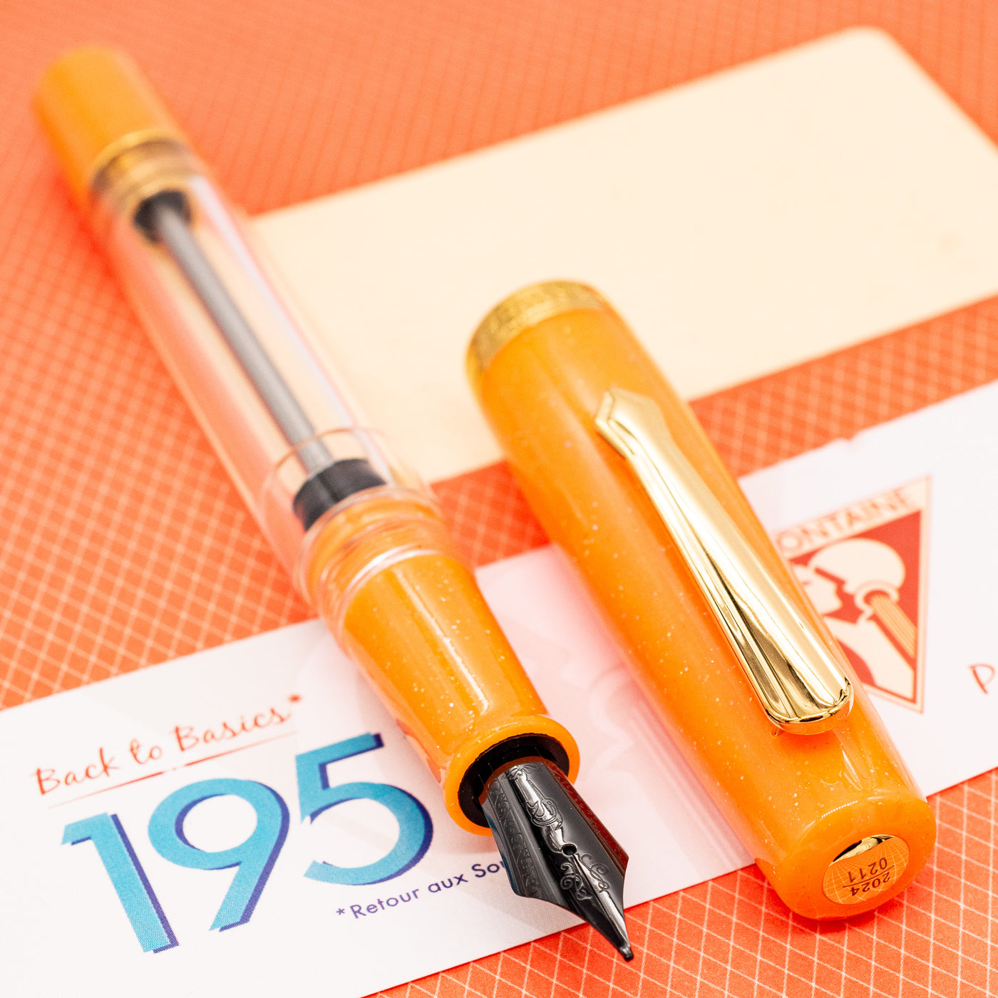 Nahvalur Original Plus Fountain Pen - Garibaldi Orange demonstrator