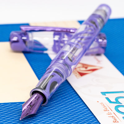 Nahvalur Original Plus Fountain Pen - Lavender Tetra uncapped