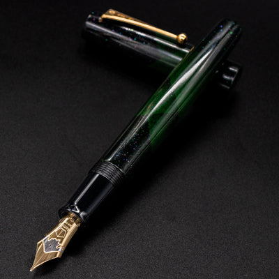 Namiki Aya Evergreen Tokiwa Green Fountain Pen uncapped