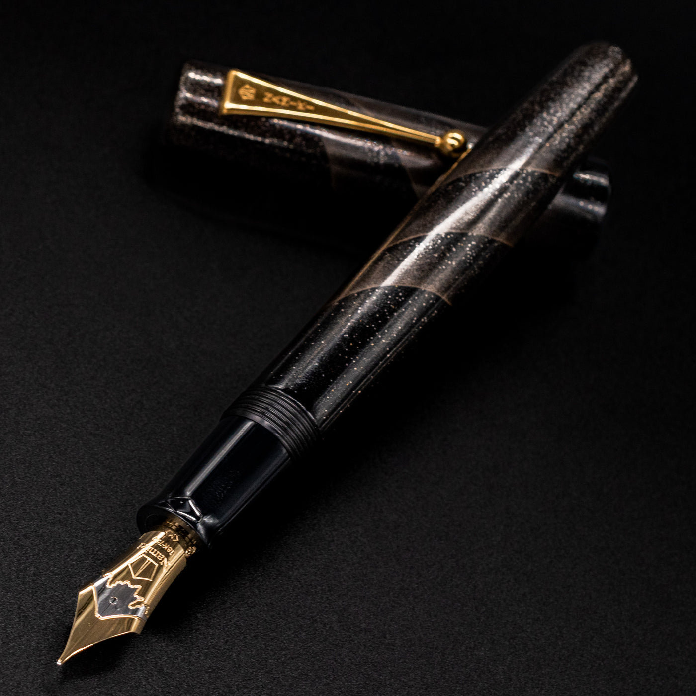 Namiki Aya Gale Hayate Black Fountain Pen maki-e