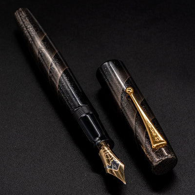 Namiki Aya Gale Hayate Black Fountain Pen togidashi maki-e