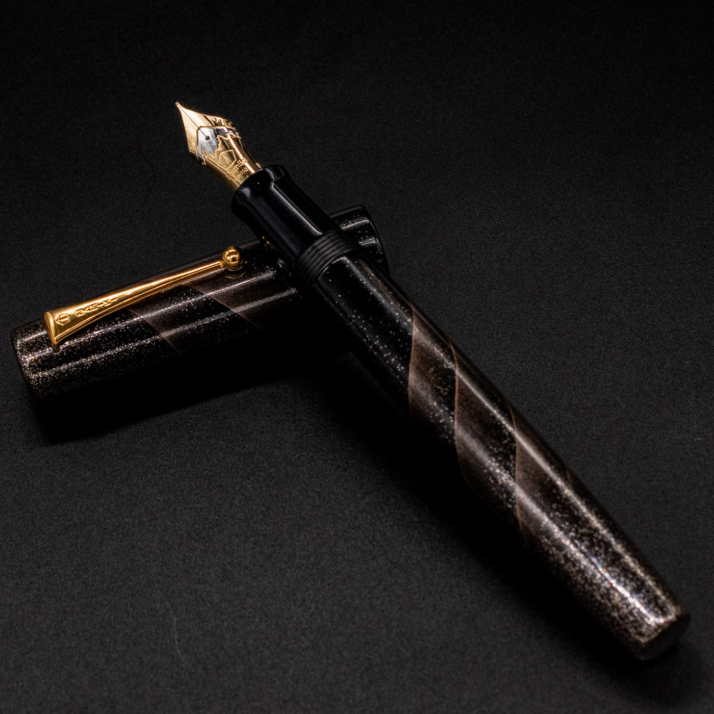 Namiki Aya Gale Hayate Black Fountain Pen wind
