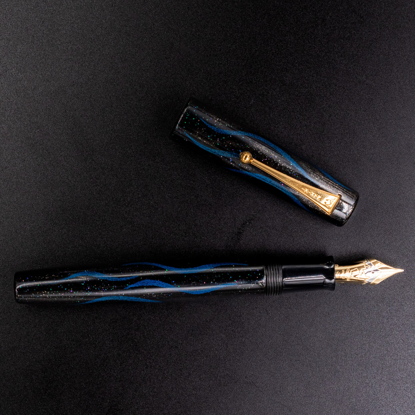 Namiki Aya Limpid Stream Seiryu Blue Fountain Pen water