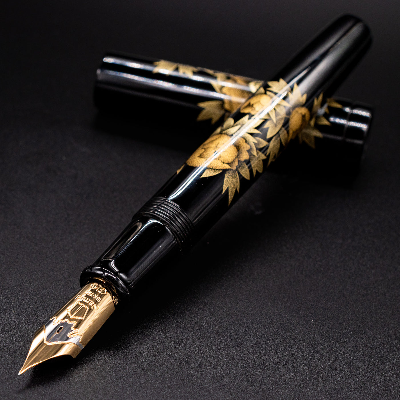 Namiki Chinkin Emperor Peony Fountain Pen Uncapped