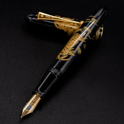 Namiki Chinkin Yukari Royale Royal Rooster Fountain Pen uncapped