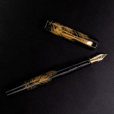 Namiki Chinkin Yukari Silver Grass Fountain Pen gold trim