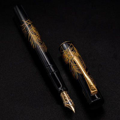 Namiki Chinkin Yukari Silver Grass Fountain Pen urushi lacquer