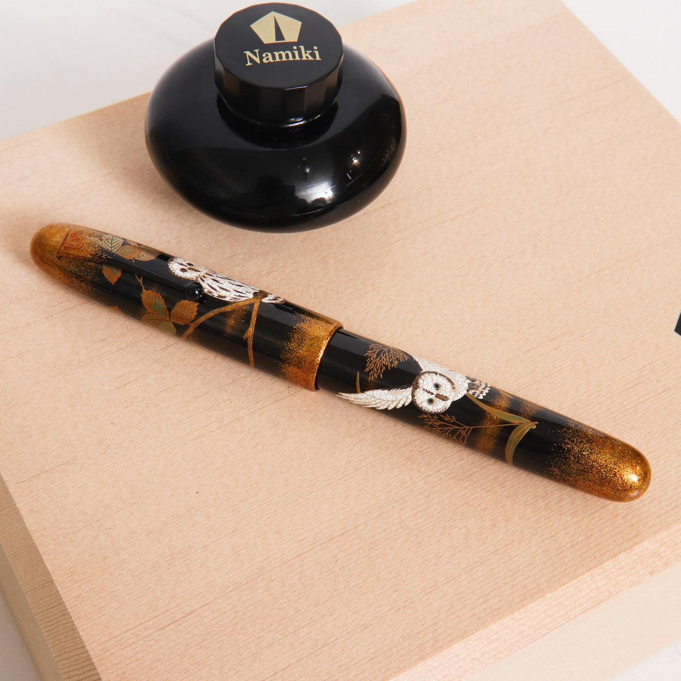 Namiki Emperor Owl Maki-e Fountain Pen Capped