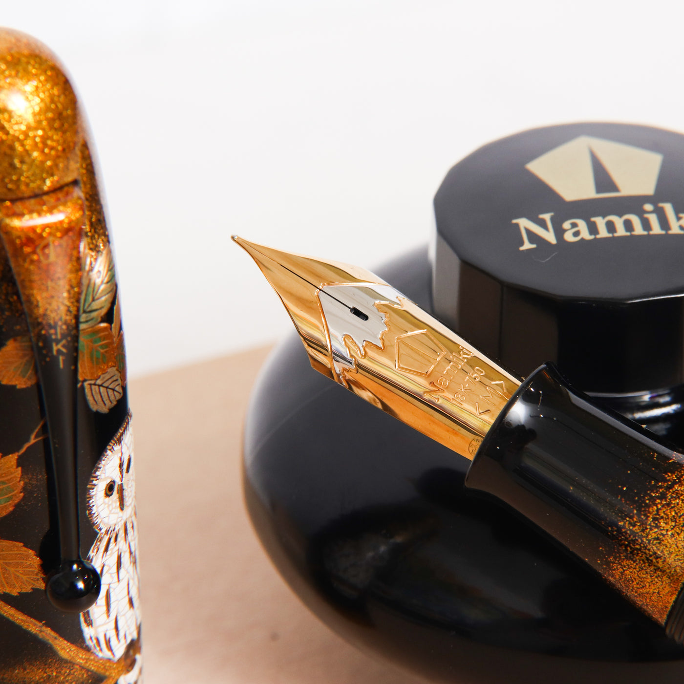 Namiki Emperor Owl Maki-e Fountain Pen Gold Nib