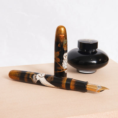 Namiki Emperor Owl Maki-e Fountain Pen Uncapped