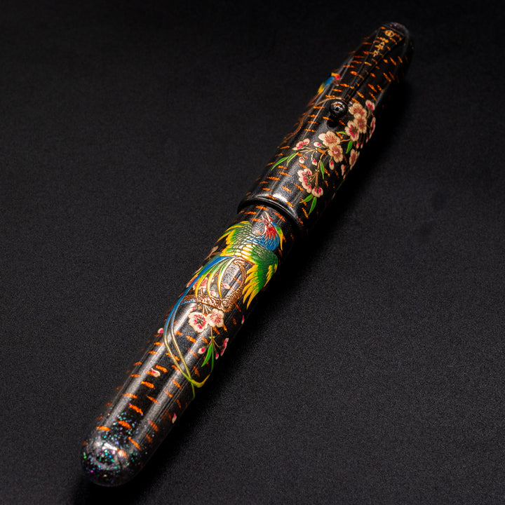 Namiki Emperor Rakucho Birds and Weeping Cherry Blossom Fountain Pen - Ảnh 3