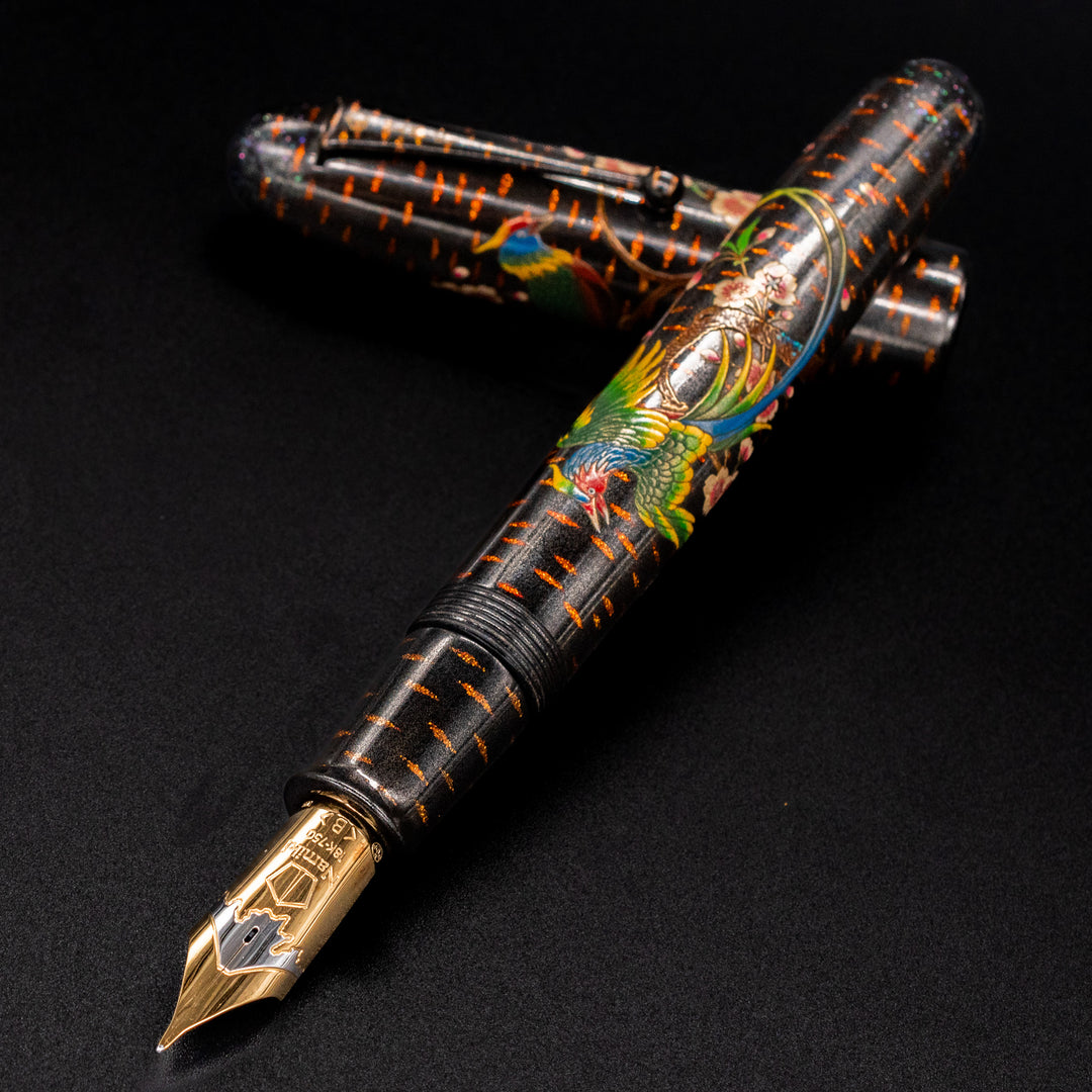 Namiki Emperor Rakucho Birds and Weeping Cherry Blossom Fountain Pen - Ảnh 4