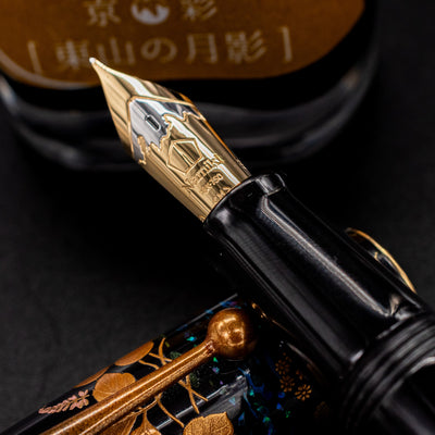 Namiki Yukari Royale Frog Fountain Pen 18k gold nib detail