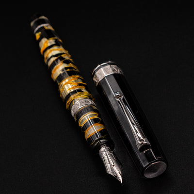 OMAS Paragon Fountain Pen - Black Lucen with Black Trim Ruthenium