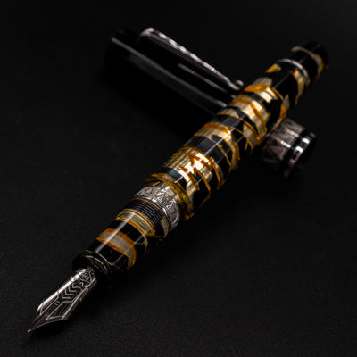 OMAS Paragon Fountain Pen - Black Lucen with Black Trim Uncapped