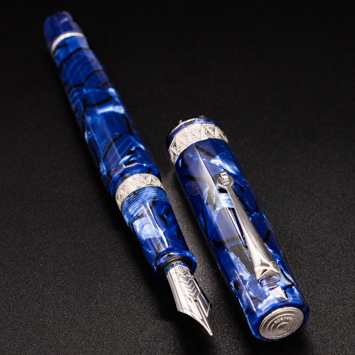 OMAS Paragon Blue Royale Silver Fountain Pen | 14k Nib – Truphae