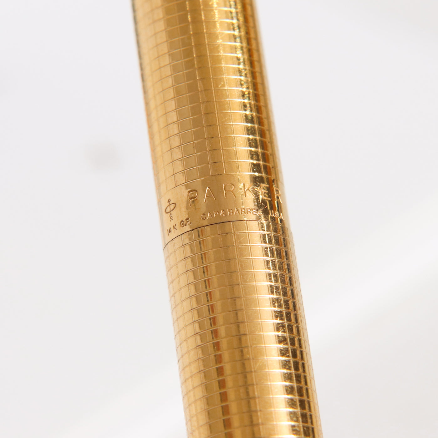 Parker 75 Insignia Gold Grid Pattern Fountain Pen - Preowned Logo
