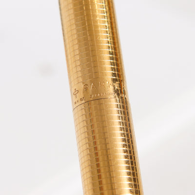 Parker 75 Insignia Gold Grid Pattern Fountain Pen - Preowned Logo