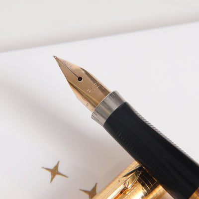Parker 75 Insignia Gold Grid Pattern Fountain Pen - Preowned Nib