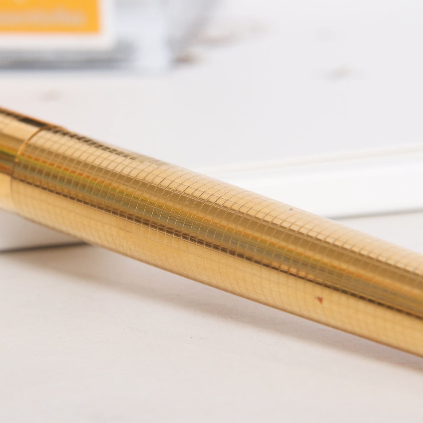Parker 75 Insignia Gold Grid Pattern Fountain Pen - Preowned Texture