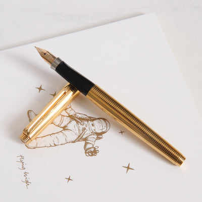 Parker 75 Insignia Gold Grid Pattern Fountain Pen - Preowned