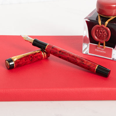 Parker Duofold International Jasper Red Fountain Pen 18k nib