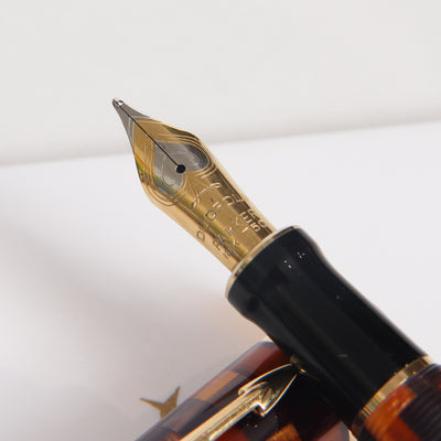 Parker Duofold Centennial Amber Check Fountain Pen - Preowned Nib