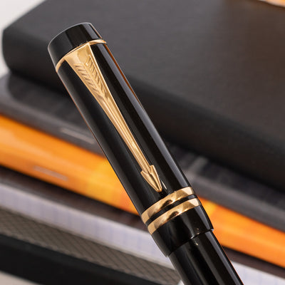 Parker Duofold Centennial Black & Gold Rollerball Pen Clip