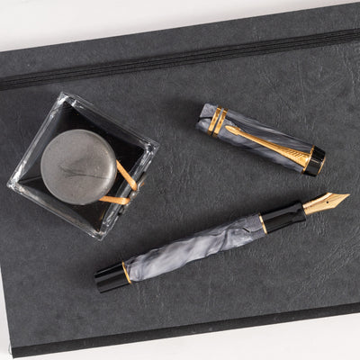 Parker Duofold Centennial Grey Pearl Fountain Pen classic