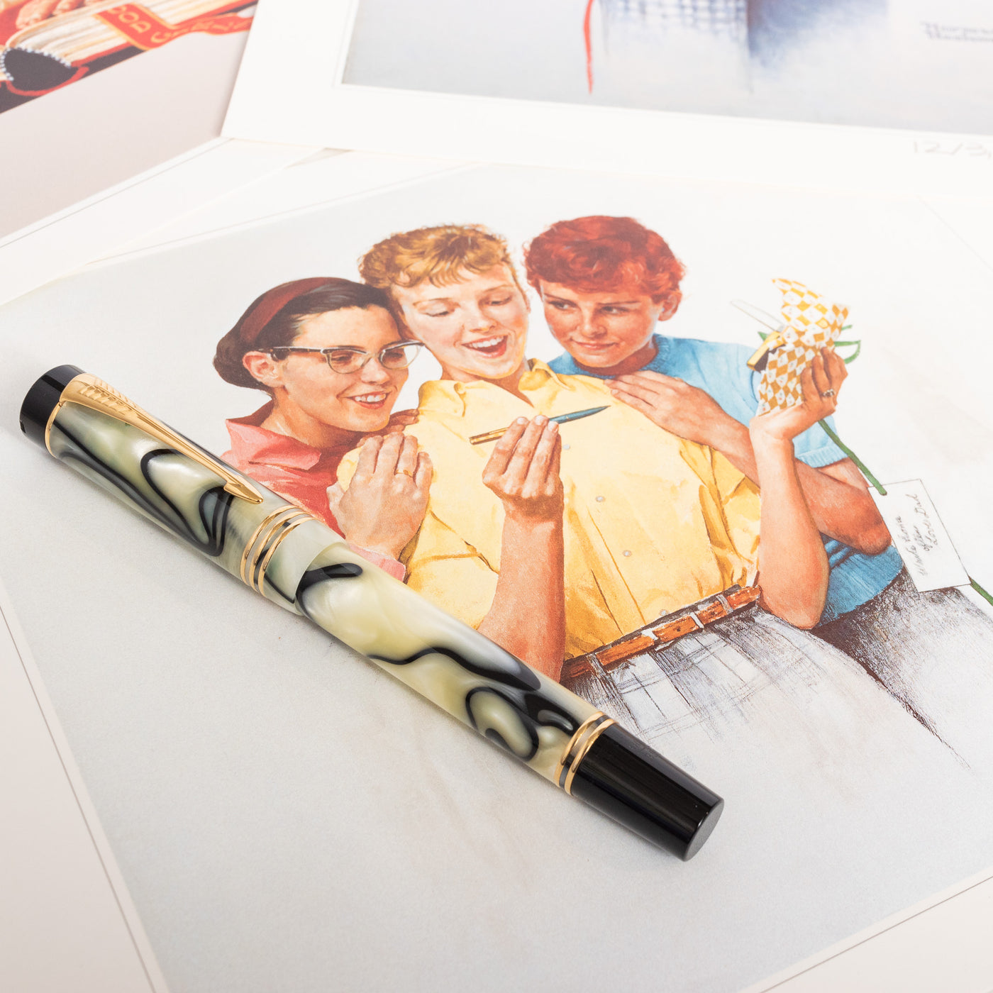 Parker Duofold Centennial Norman Rockwell Fountain Pen Prints
