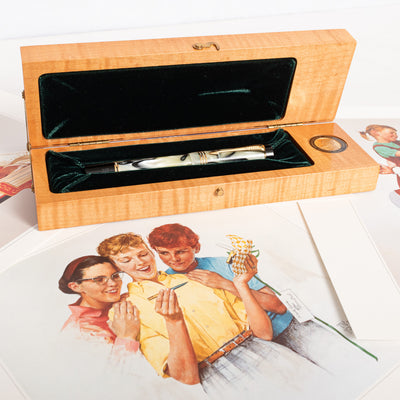 Parker Duofold Centennial Norman Rockwell Fountain Pen Wooden Box with Prints