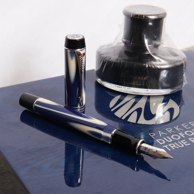 Parker Duofold Centennial True Blue Limited Edition Fountain Pen Uncapped