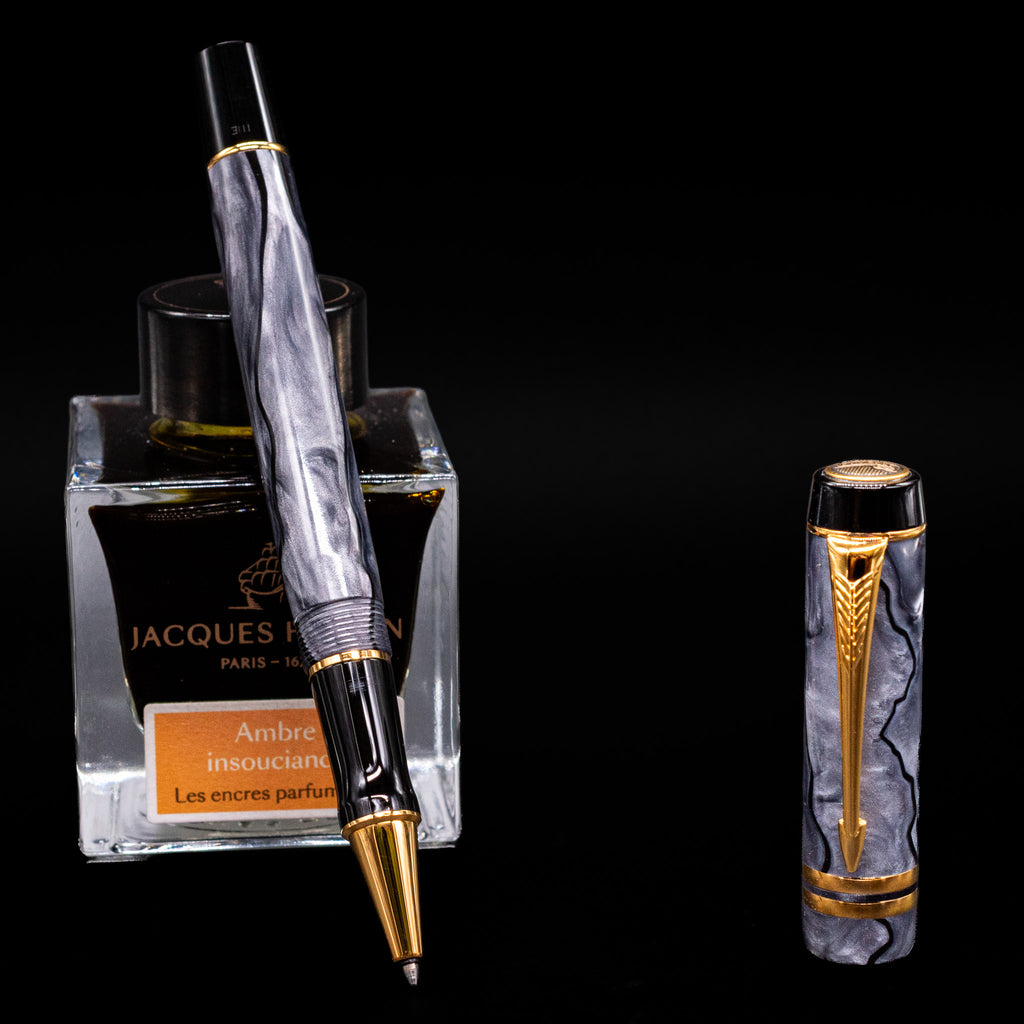 Parker Duofold Pearl Grey 万年筆 Parker Duofold Grey Pearl Rollerball – Truphae