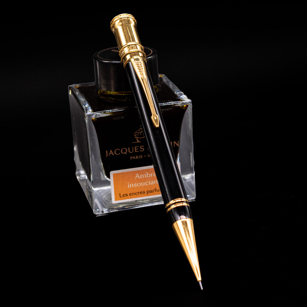 筆記具 Parker Duofold Parker Duofold Mark I Black Gold Mechanical Pencil – Truphae