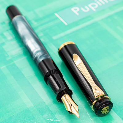 Pelikan Classic M200 Fountain Pen - Green Marble black cap
