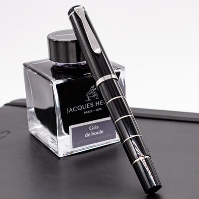 Pelikan Classic M215 Fountain Pen - Black with Silver Rings capped
