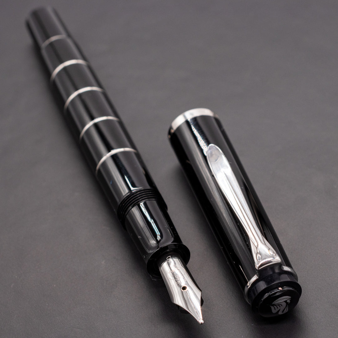 Pelikan Classic M215 Fountain Pen - Black with Silver Rings – Truphae