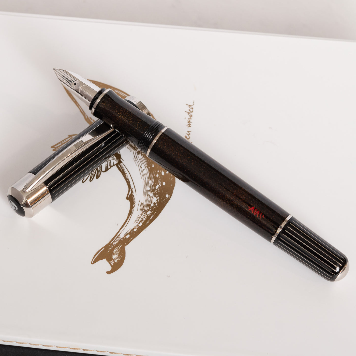 Pelikan Ductus Silver Fountain Pen Custom by District Urushi Japanese