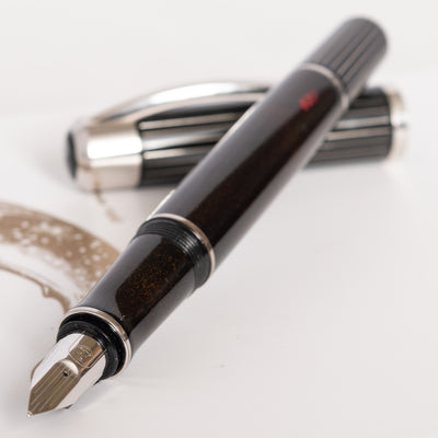 Pelikan Ductus Silver Fountain Pen Custom by District Urushi Uncapped