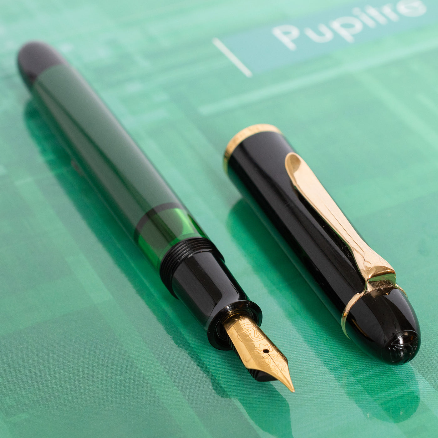 Pelikan M120 Black & Green Fountain Pen Piston Filled