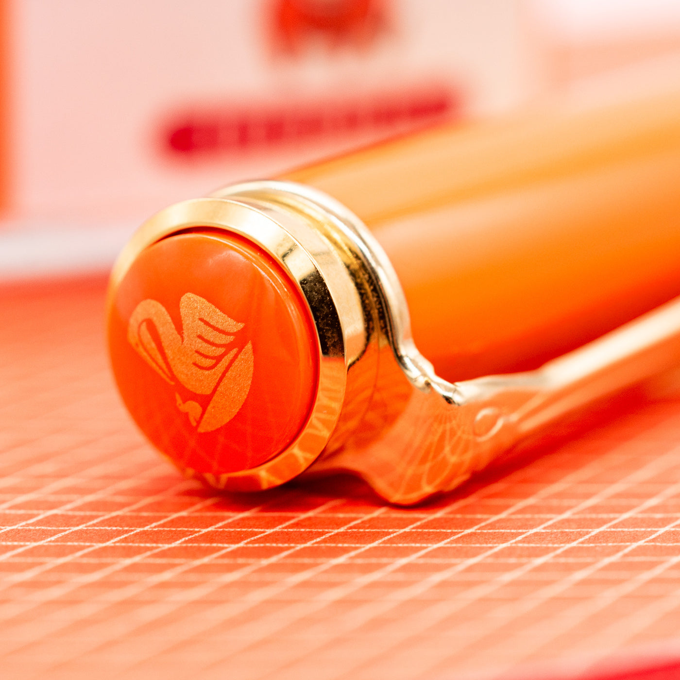 Pelikan Classic M200 Fountain Pen - Orange Delight cap top