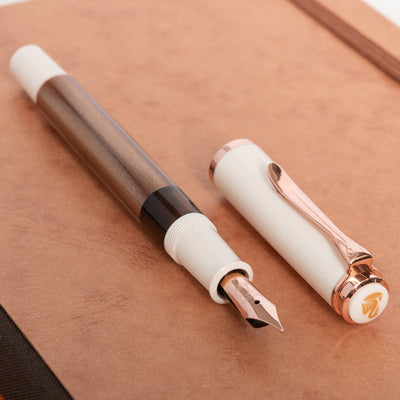 Pelikan M200 Copper Rose Gold Fountain Pen White