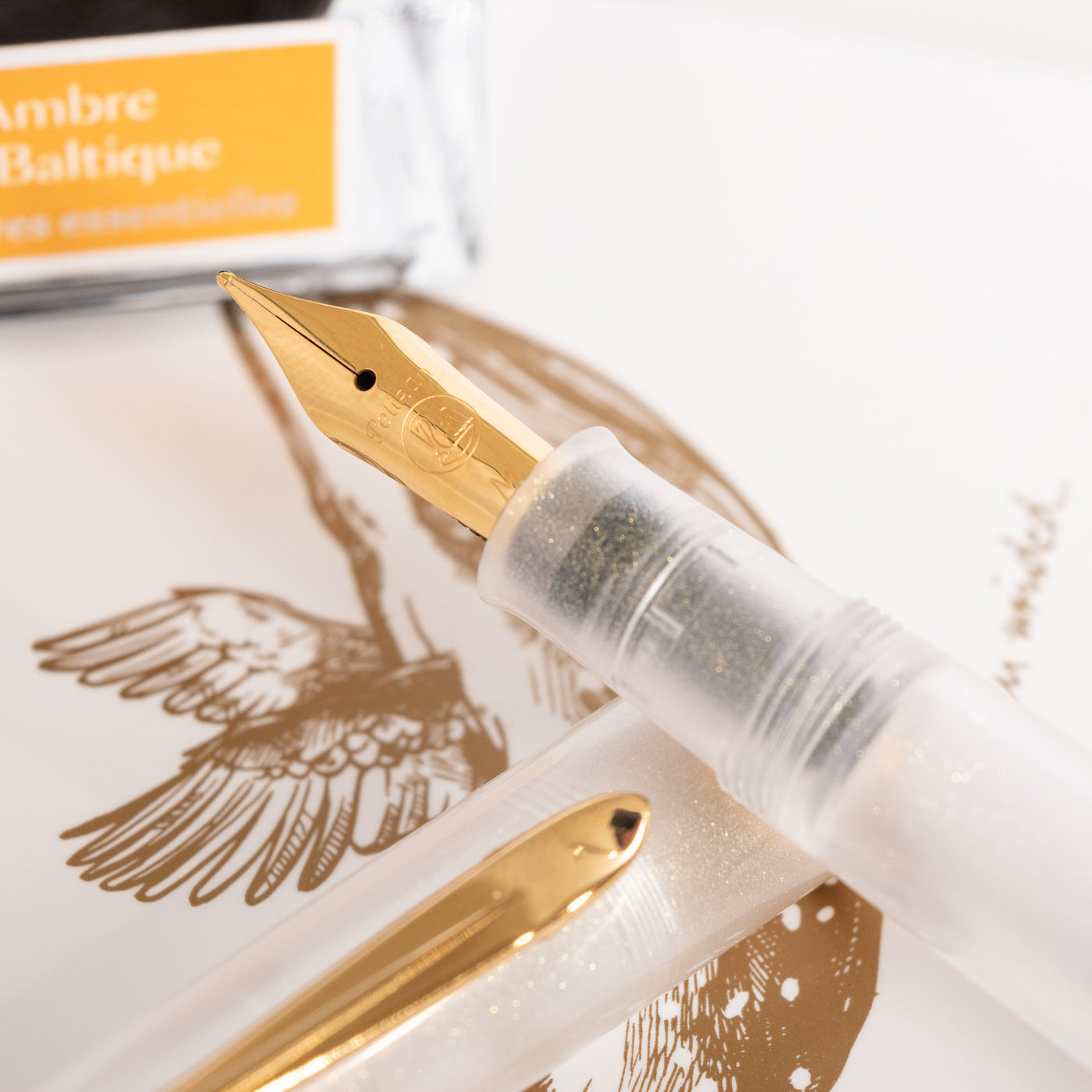 Pelikan M200 Golden Beryl Fountain Pen Stainless Steel Nib